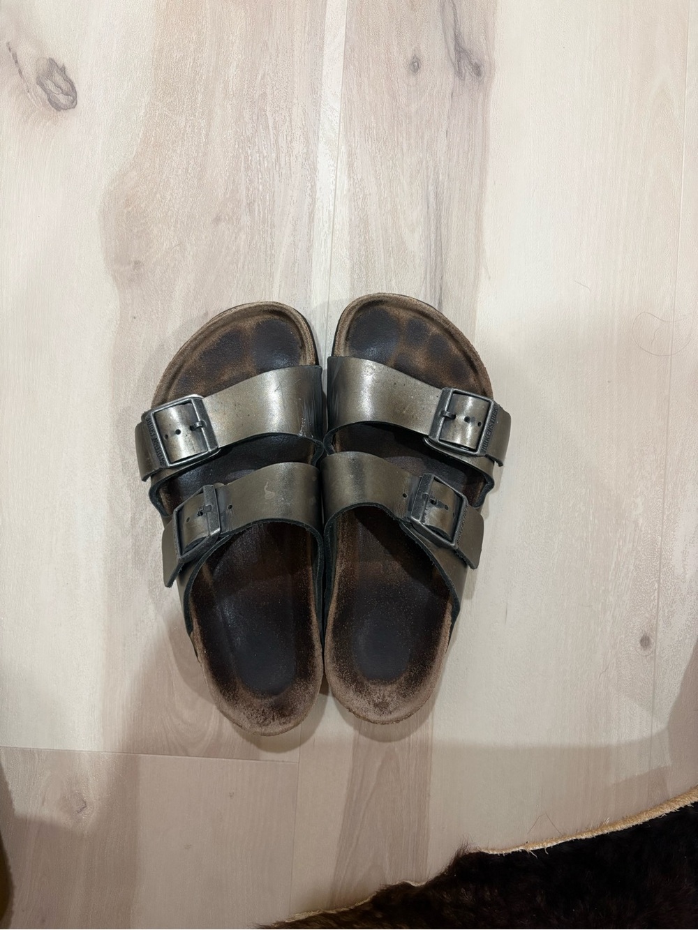 Birkenstock Arizona Sandals - Metallic Grey